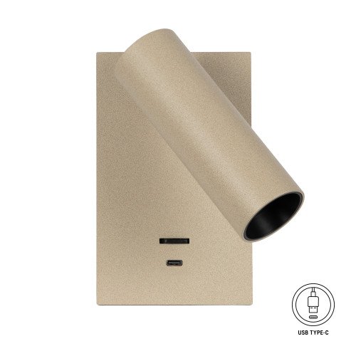 Binnenverlichting Elias bedlamp champagne richtbaar