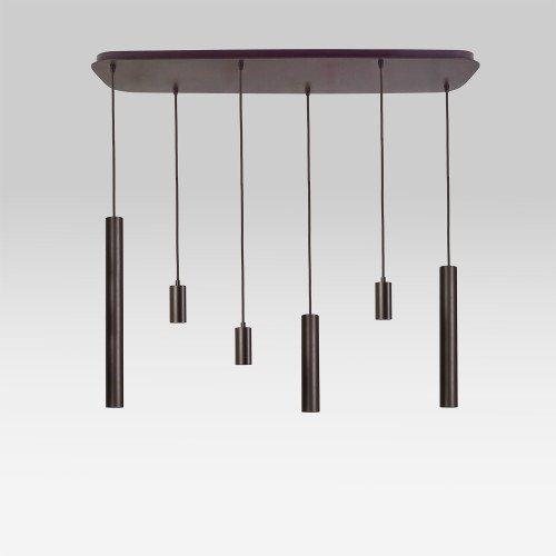Binnenverlichting Lumi 6-lichts hanglamp greige modern