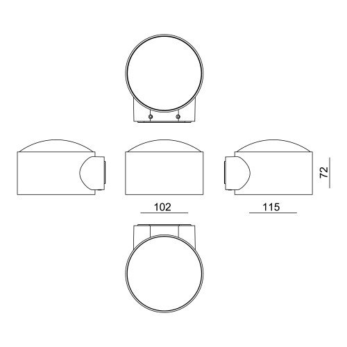 Rustiek bruine convex glazen venster modern wandlamp downlighter