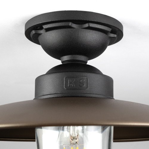 plafondlamp schuin Solingen Matzwart brons Landelijk