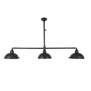 Industriële hanglamp Billiards 3 antique black | Nostalux.be