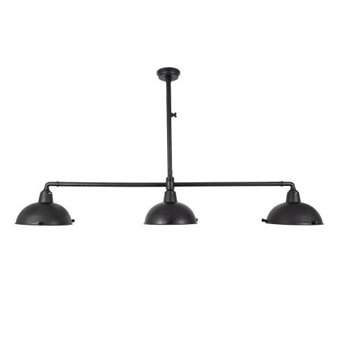 Industriële hanglamp Billiards 3 antique black | Nostalux.be
