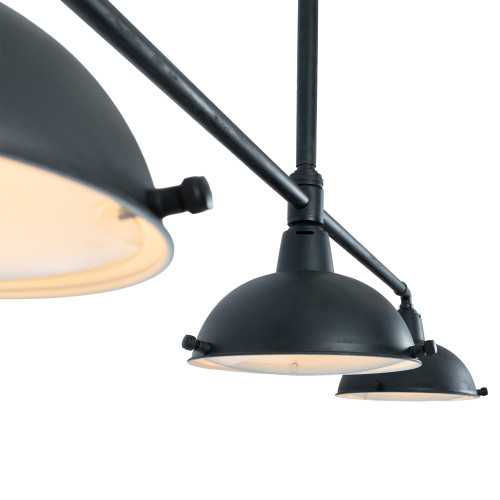 Industriële hanglamp Billiards 3 antique black | Nostalux.be