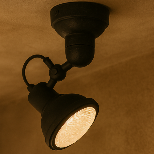 Nostaluce Plafond- en Wandspot Memphis Antique Black spot | Nostalux.be