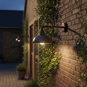 messing lamp in de kleur antiek donker koper met een E27 fitting