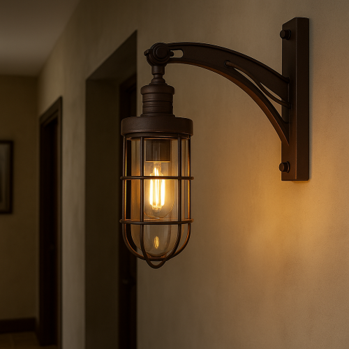 messing lamp in de kleur antiek donker messing met een E27 fitting