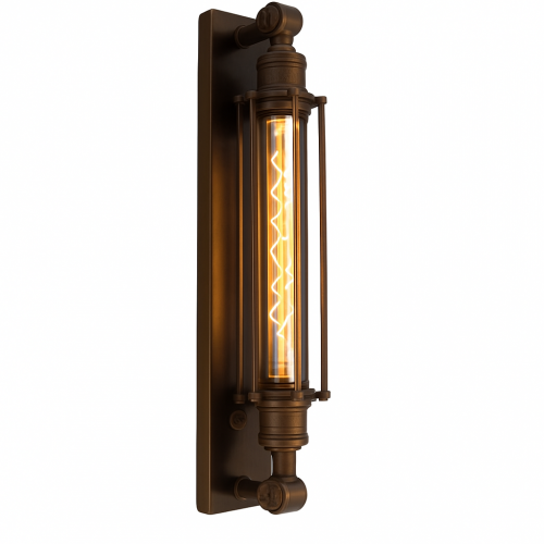 messing lamp in de kleur antiek donker messing met een E27 fitting
