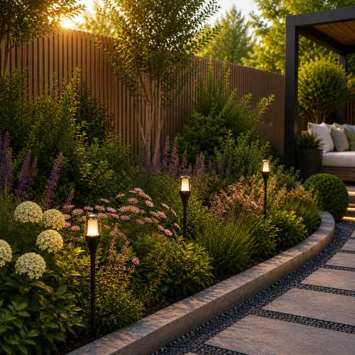 4x Torch Solar Tuinlamp Zwart