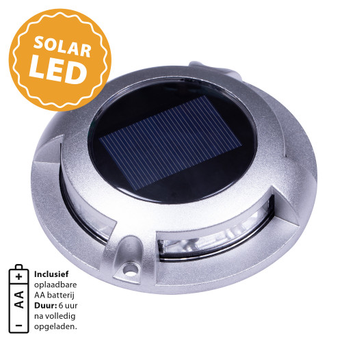 grondspot - Solar LED Decklight - solarlamp - zonne energie spot - Nostalux - Set - 10 - rvs