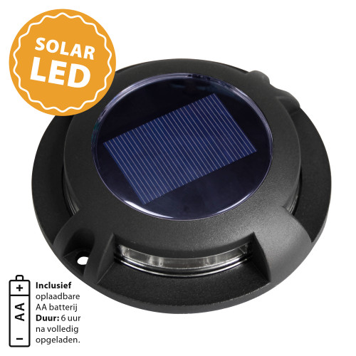 grondspot - Solar LED Decklight zwart - solarlamp - zonne energie spot - Nostalux