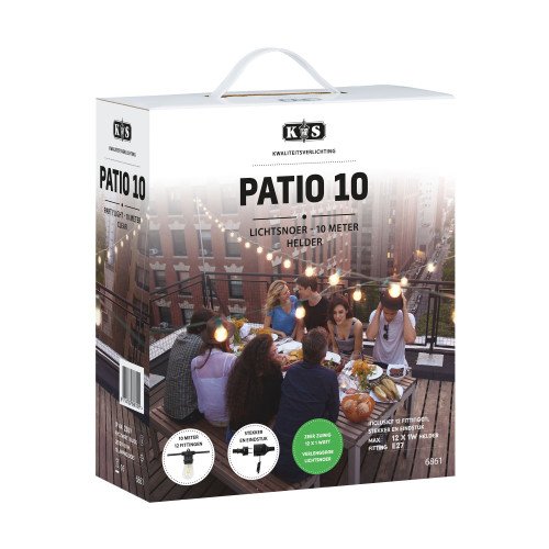 Feestverlichting LED Patio 10 helder - 10 meter / 12 fittingen