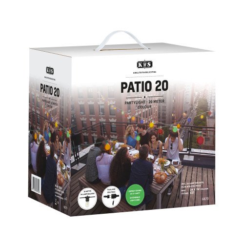 Feestverlichting LED Patio 20 kleur - 20 meter / 24 fittingen