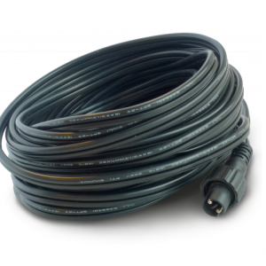 zwarte hoofdkabel welke geschikt is voor buiten met laagspanning 12 volt buitenverlichting