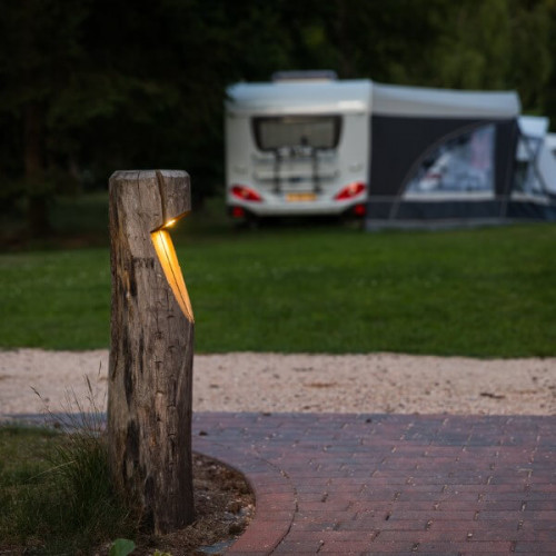 houten buiten terras lamp van kastanje hout Baum  inclusief led lamp duurzame buitenverlichting
