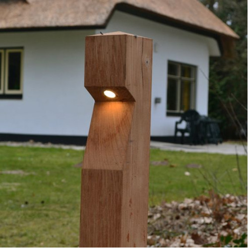 houten buiten terras lamp van eiken hout eye inclusief led lamp duurzame buitenverlichting