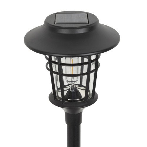 Fakkel zwart op zonne energie, sfeerverlichting voor buiten, LED solar Wandlamp Zwart Del Sol, Nostalux solar buitenlamp