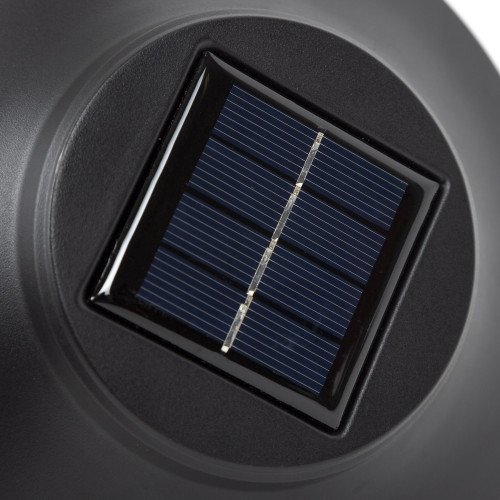 Fakkel zwart op zonne energie, sfeerverlichting voor buiten, LED solar Wandlamp Zwart Del Sol, Nostalux solar buitenlamp