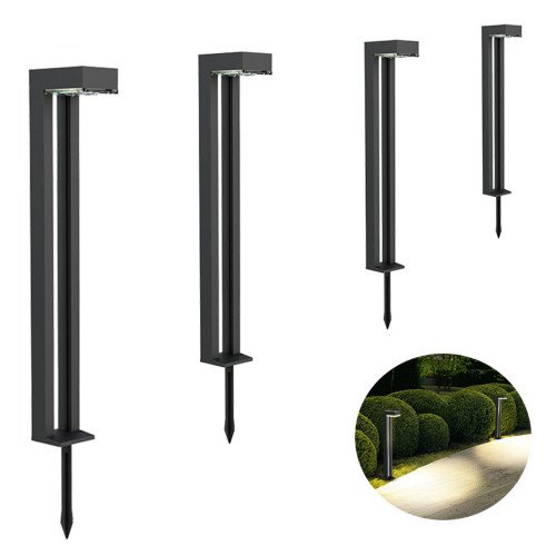 Rechthoekige moderne solar tuinlamp in de kleur antraciet