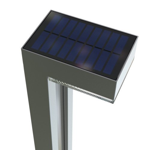 Rechthoekige moderne solar tuinlamp in de kleur antraciet