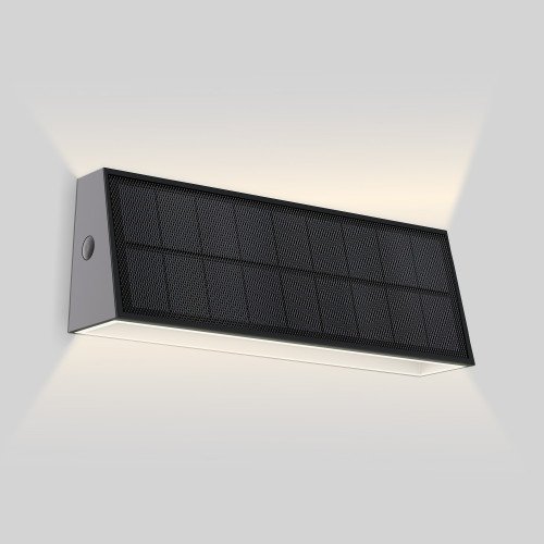 Zwarte moderne up&down muurlamp solar verlichting