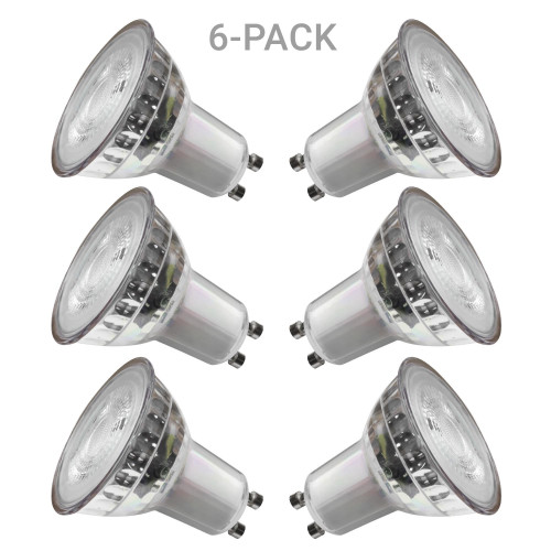 6-pack GU10 LED COB GLAS