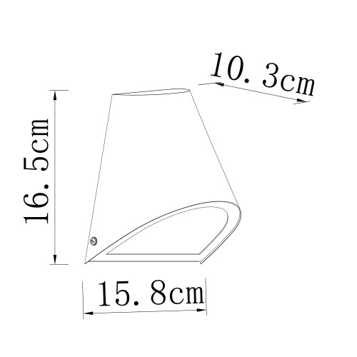 Moderne buitenlamp, zwarte downlighter, rond vormgegeven lichtuitval naar beneden, mooi zacht strijklicht, gegalvaniseerd staal met een zwarte afwerking