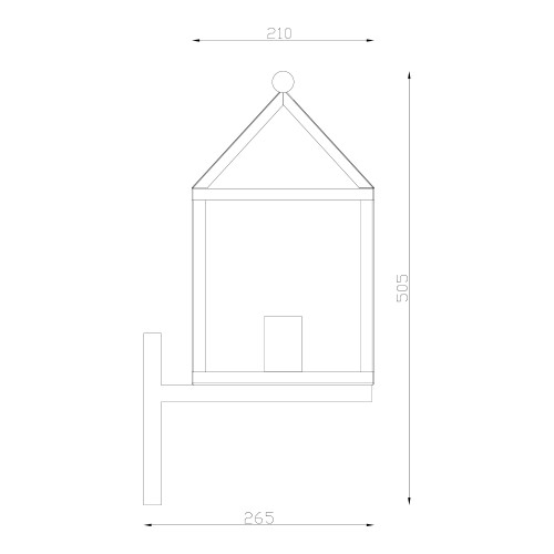 Buitenlamp huisjes model, zwart RVS frame, heldere beglazing, stijlvolle gevelverlichting van KS Verlichting