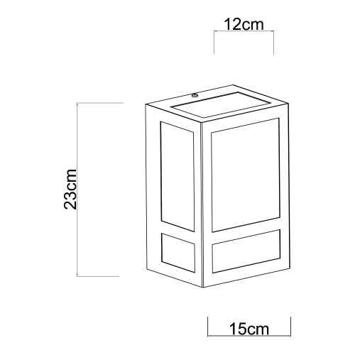 Wandlamp zwart voor buiten,  buitenlamp met zwart frame, helder glas, vlakke achterzijde, E27 fitting, urban stijl  gevelverlichting