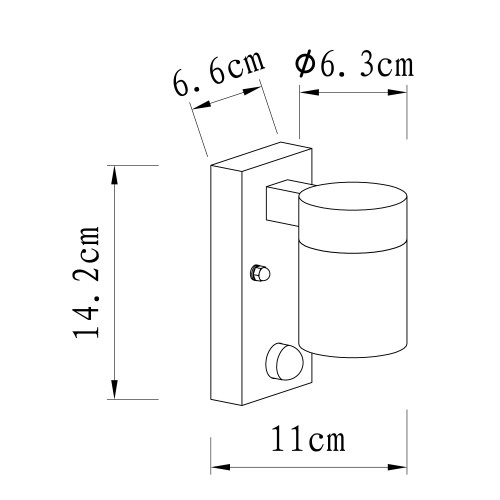 Downlighter bewegingssensor matzwart - GU10