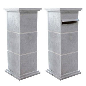 Hardsteen Pilaar & Brievenbus 4 SET