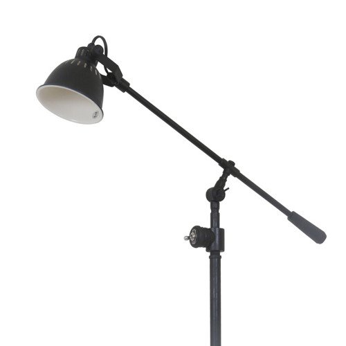 Industriële vloerlamp Archer antiek zwart