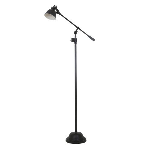 Industriële vloerlamp Archer antiek zwart