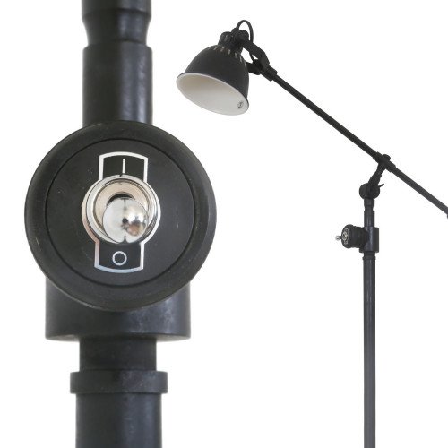 Industriële vloerlamp Archer antiek donker koper