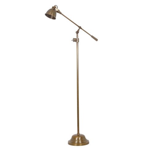Industriële vloerlamp Archer antiek messing