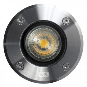 Aluminium Grondspot LED Rond met RVS afdekplaat Aluminium Grondspot LED Rond met RVS afdekplaat