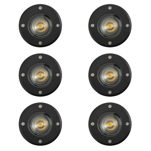 RVS Grondspot LED Rond zwart RVS Grondspot LED Rond zwart