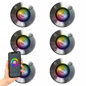 Set RVS Grondspots LED Rond met smart WIFI LED’s Set RVS Grondspots LED Rond met smart WIFI LED’s