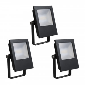 Set 3 stuks Led Floodlight 9,5w Zwart 1x 3000k Set 3 stuks Led Floodlight 9,5w Zwart 1x 3000k