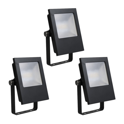 Set 3 stuks Led Floodlight 9,5w Zwart 1x 3000k