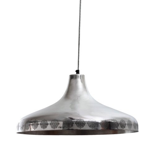 Alu shiny lamp hanging round flat S