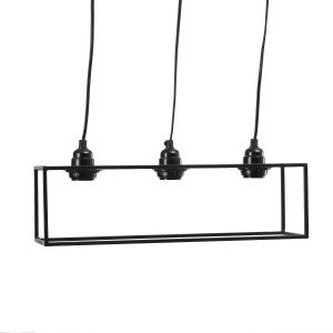 Alix zwart hanglamp 3×E27 metalen pendel
