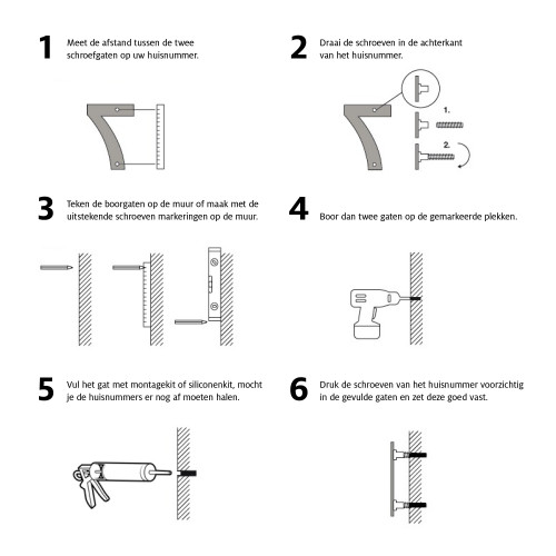 Huisnummer toevoeging Groot A - Blinde montage