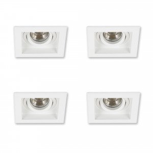 Witte inbouwspot Axl met vierkant frame en ronde spot in witte kleur