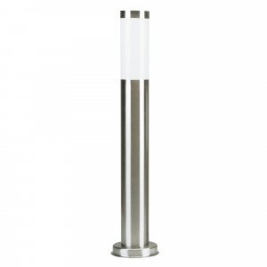 tuinlamp van rvs met grote fitting glimmend zilver ook in het zwart