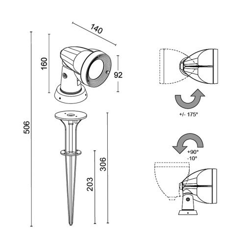 Orbit Tuinspot antraciet