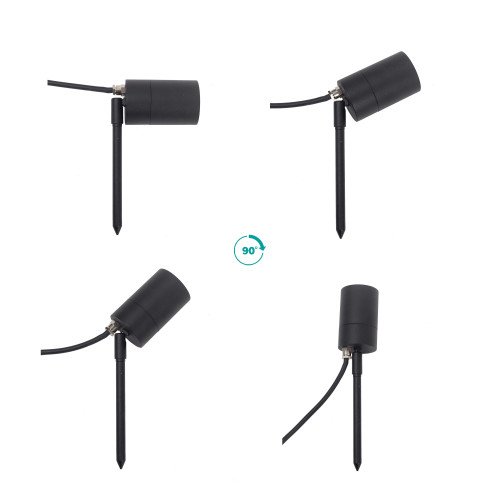 Buitenverlichting 6x LED Pin Tuinspot Zwart | Nostalux.be