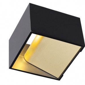 Logs In Zwart/messing 1xled 3000k