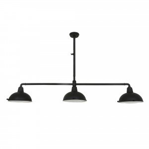 Industriële hanglamp Billiards 3 antique black | Nostalux.be