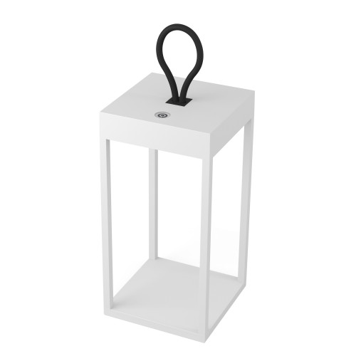 Windlicht Carlo Touch oplaadbaar wit met USB