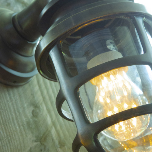 Nostaluce Industriële vintage stallamp Brooklyn messing - wandlamp - muurlamp - lampen | Nostalux.be
